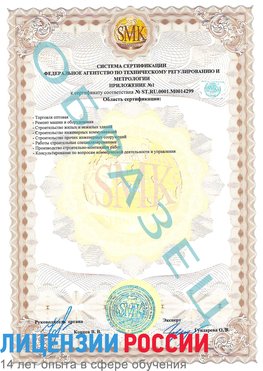 Образец сертификата соответствия (приложение) Шелехов Сертификат ISO 14001